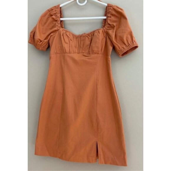 ASTR The Label NWT Wendy Puff Sleeve Mini Dress in Papaya Size Small REVOLVE - Picture 4 of 12